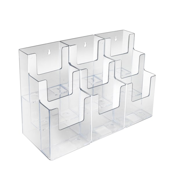 Azar Displays Three-Tier Nine-Pocket Trifold Brochure Holder, PK2 252817 - main